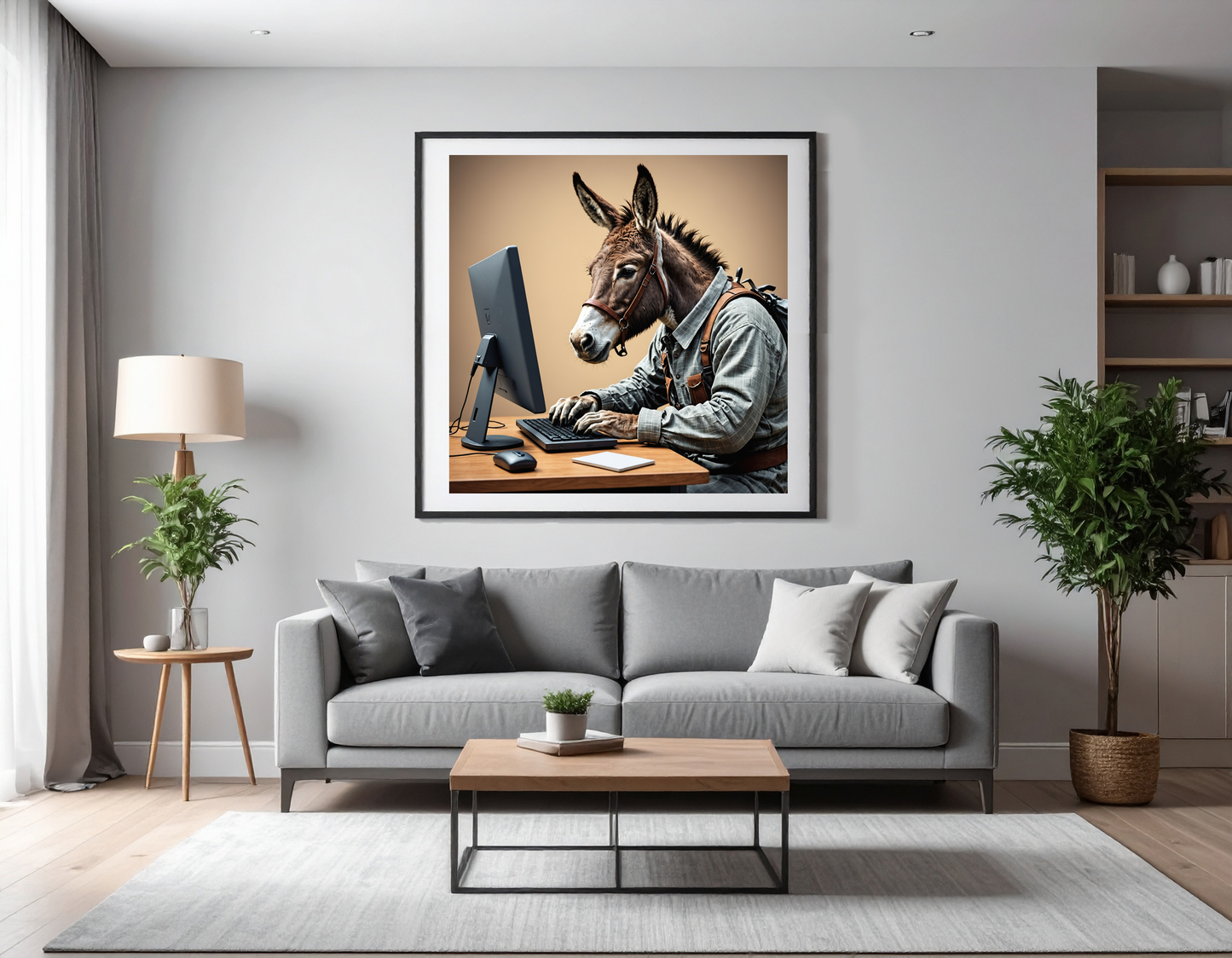 donkey typing on a computer