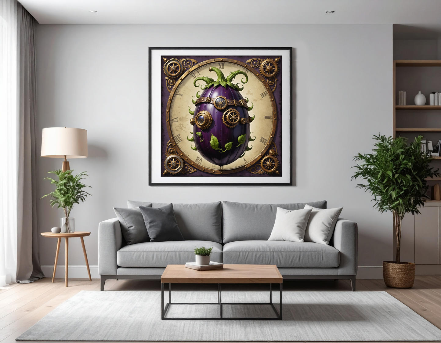Eggplant in steam punk style