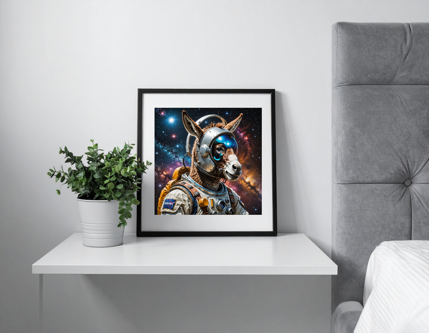 donkey with space helmet