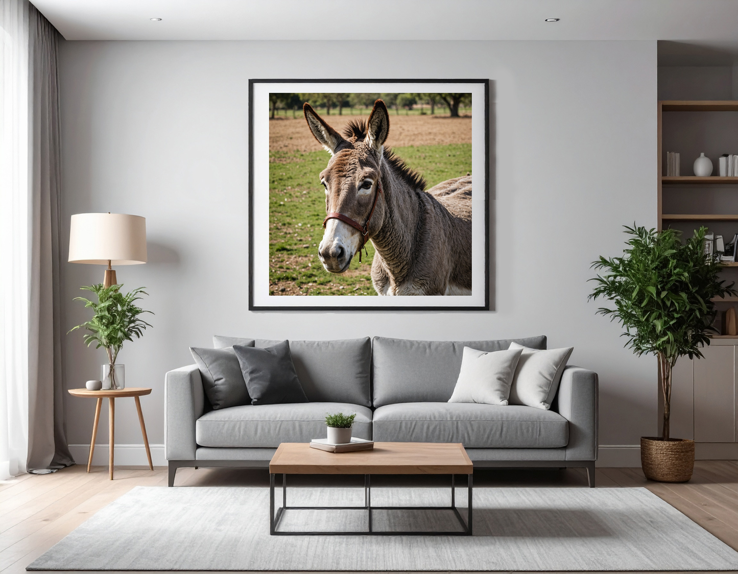 donkey with buttoned shirt