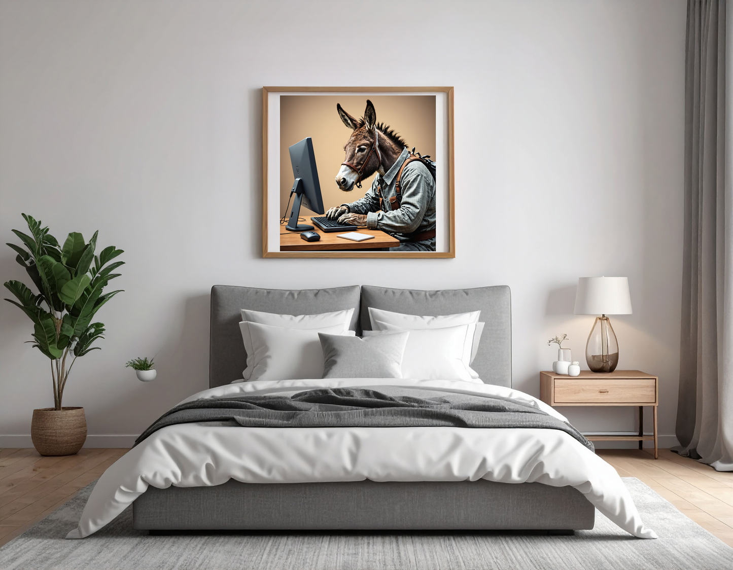donkey typing on a computer
