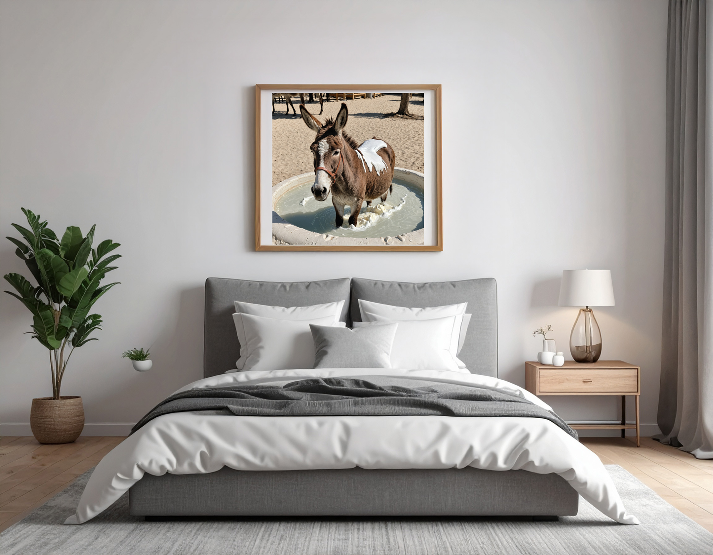 Donkey bathing in whipped creme