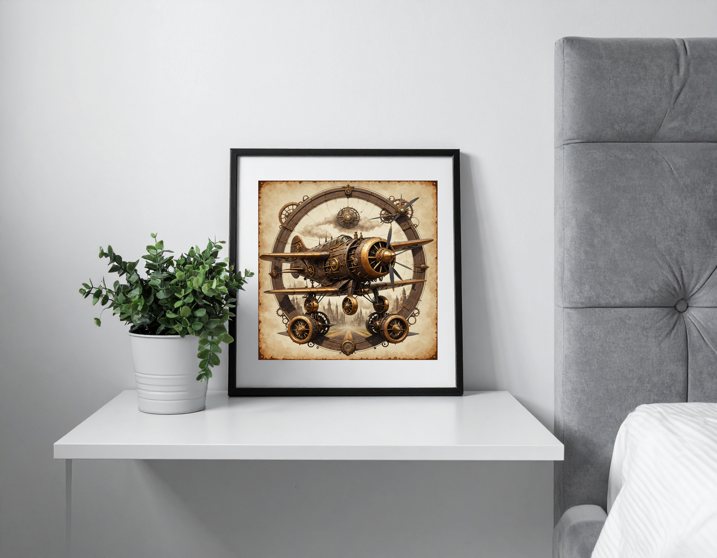 Airplane in steampunk style