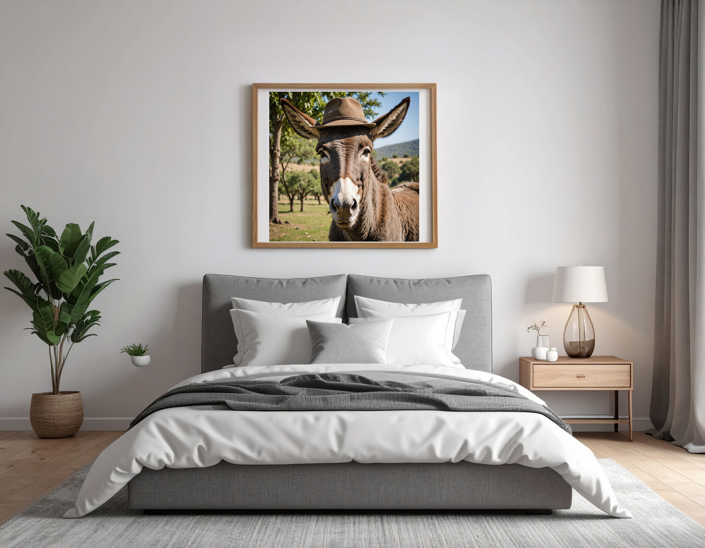 donkey with hat