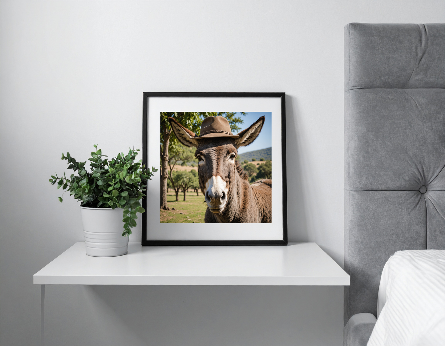 donkey with hat