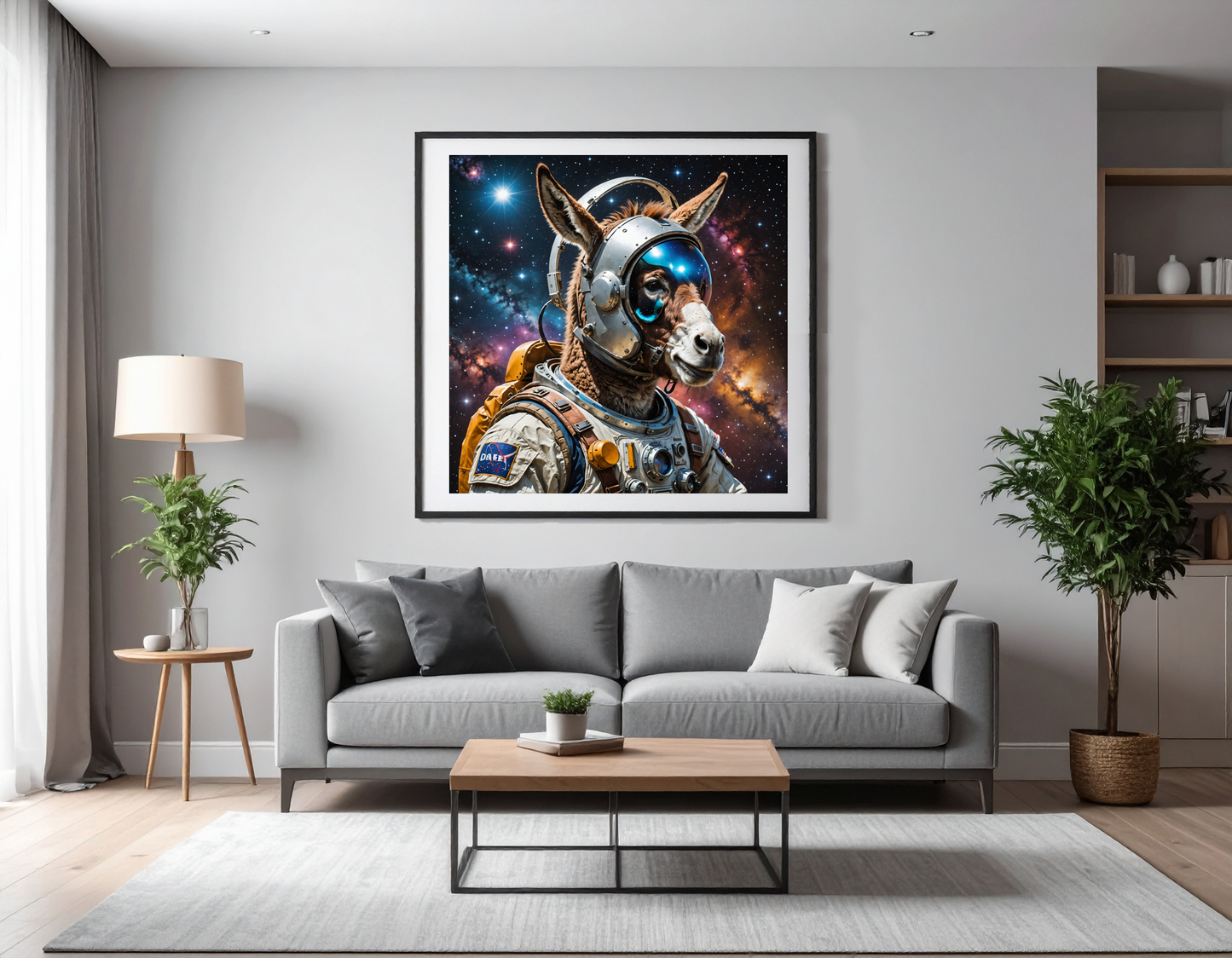 donkey with space helmet