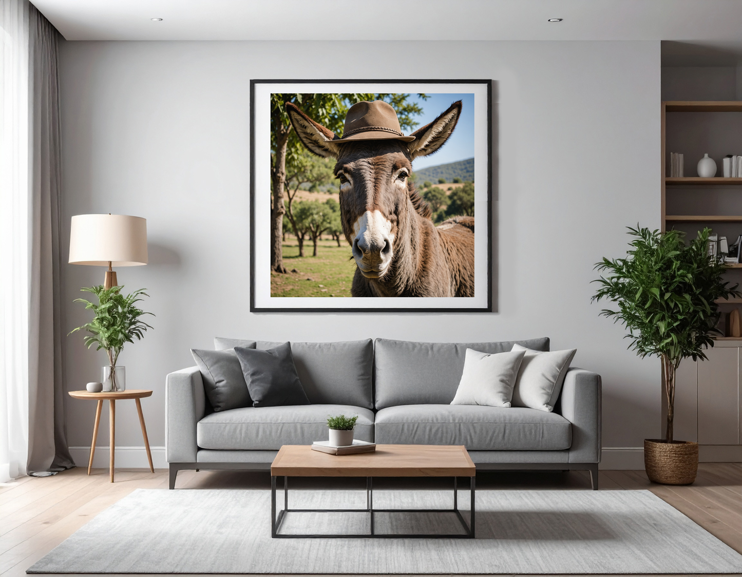 donkey with hat