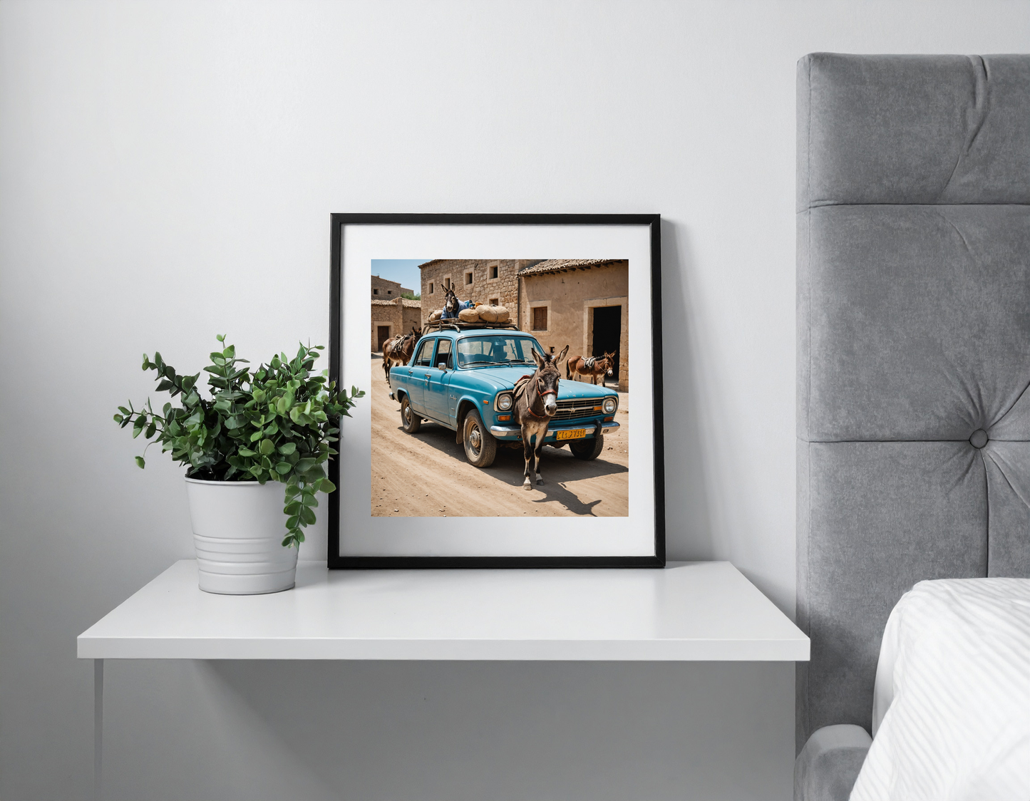 car with donkey