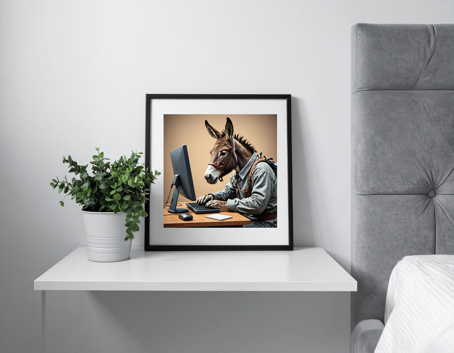 donkey typing on a computer