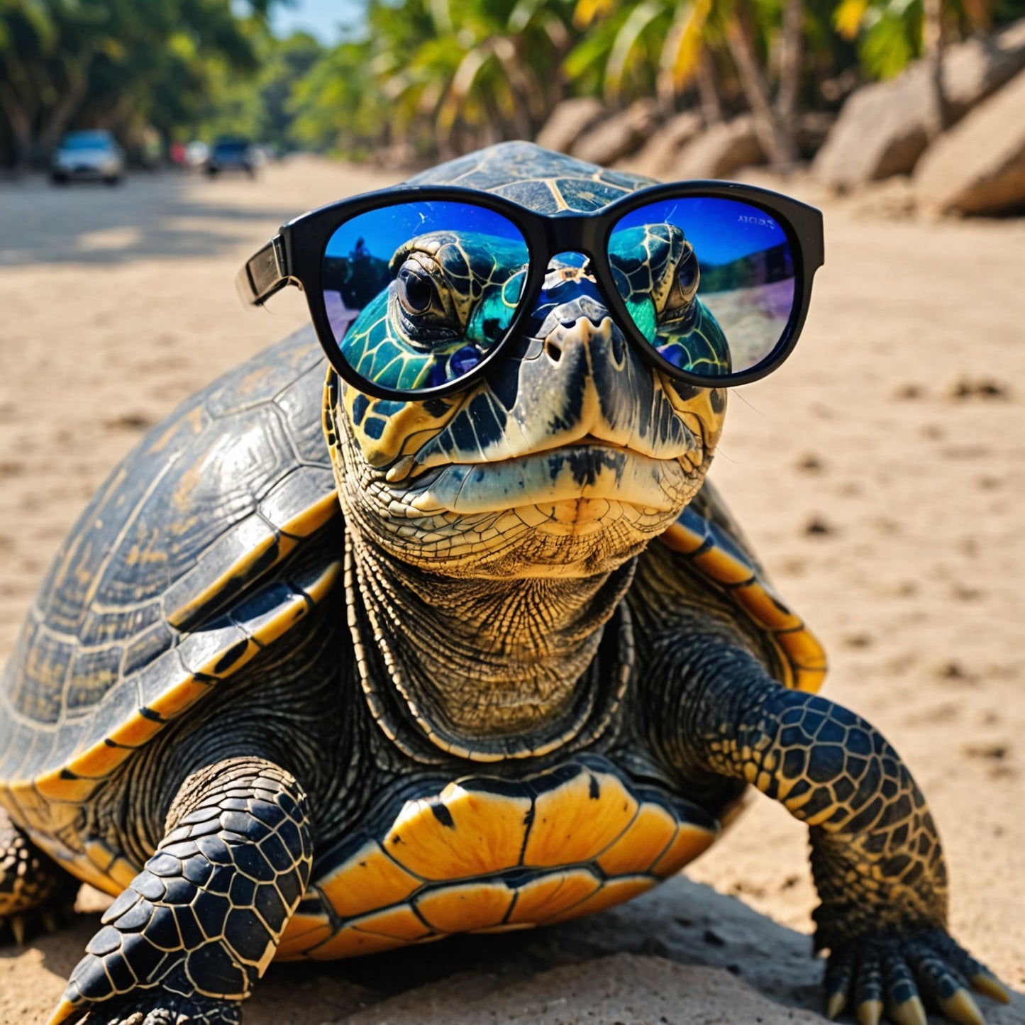 Turtle with sunglasses