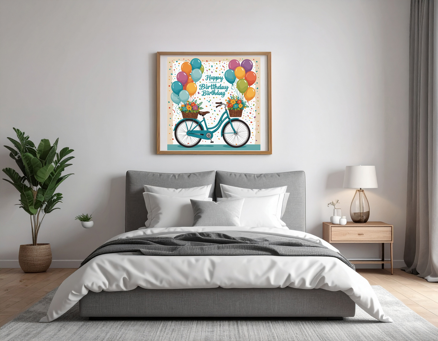 Birthday card with bicycle