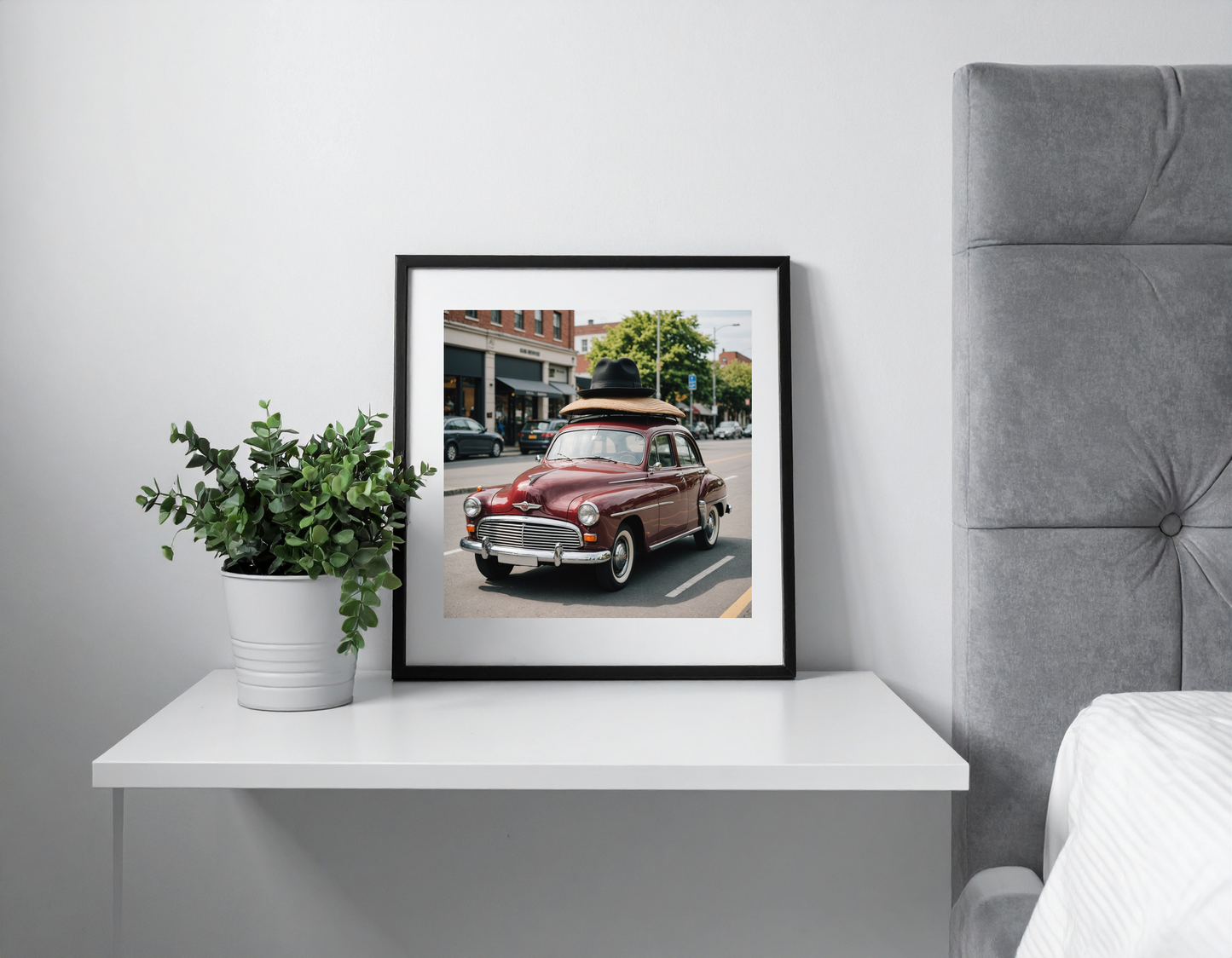 car with hat