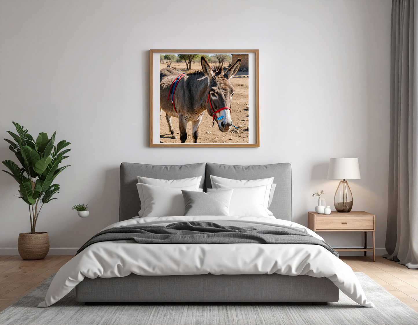 Donkey with a fever thermometer in its mouth