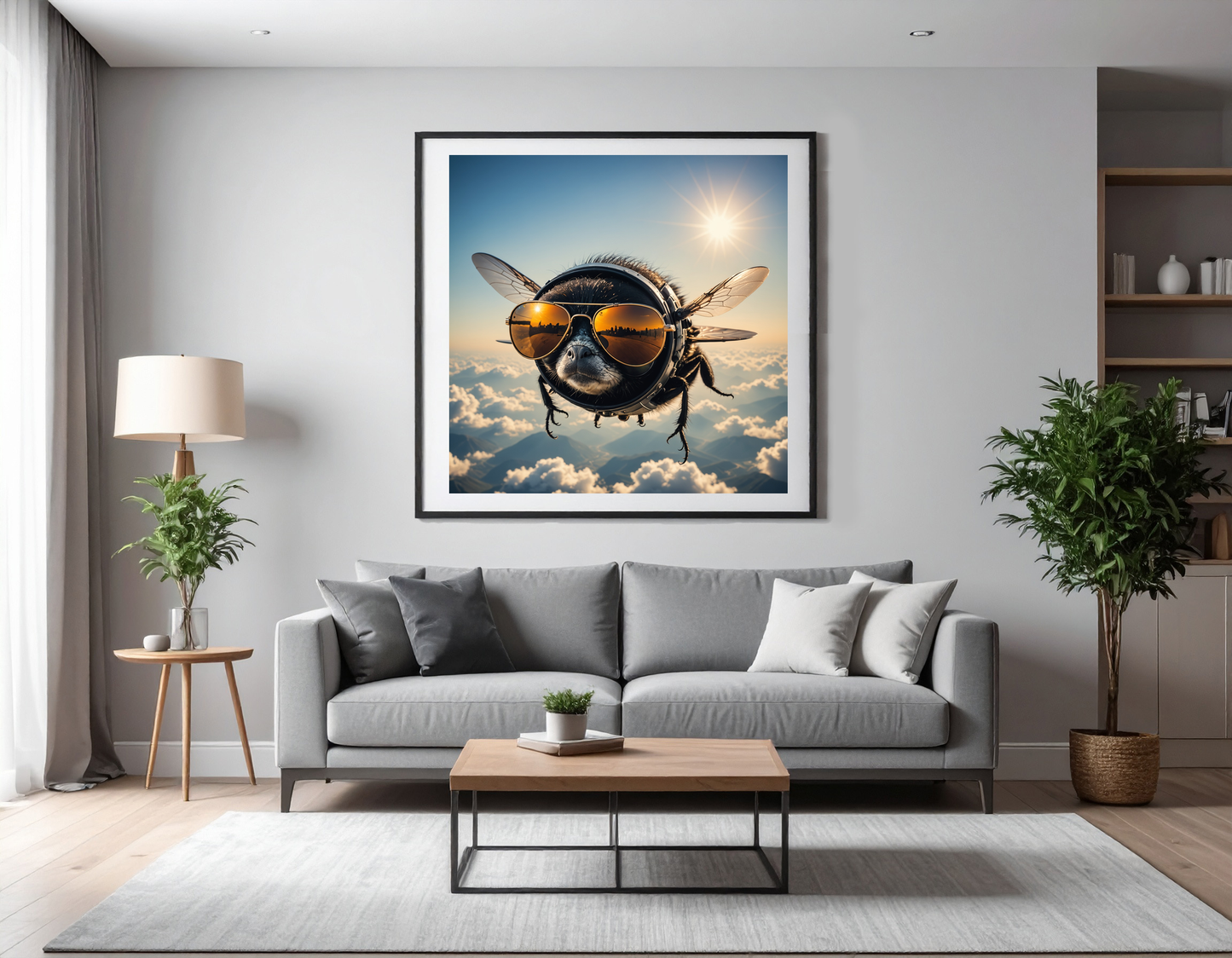 Fly with sunglasses