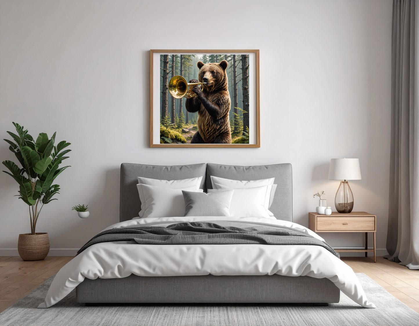 Bear with trumpet
