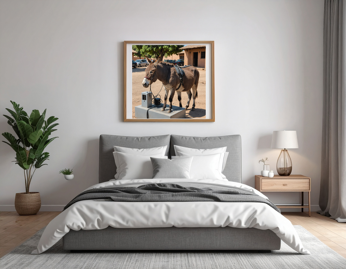 Donkey recharging at a charging station