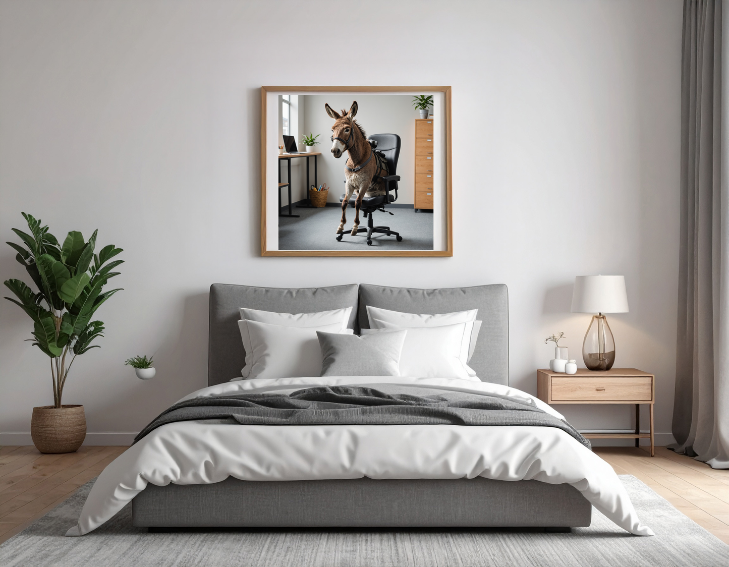 Donkey sticking to an office chair