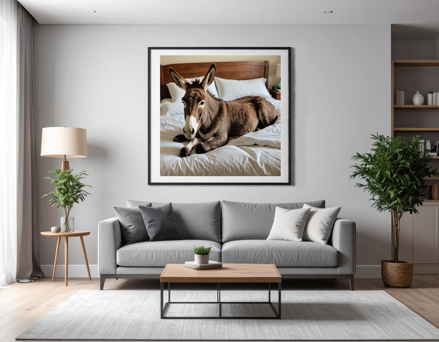 donkey in bed
