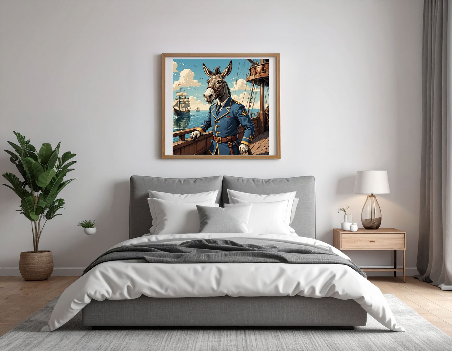 Donkey as captain on old ship