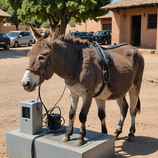 Donkey recharging at a charging station
