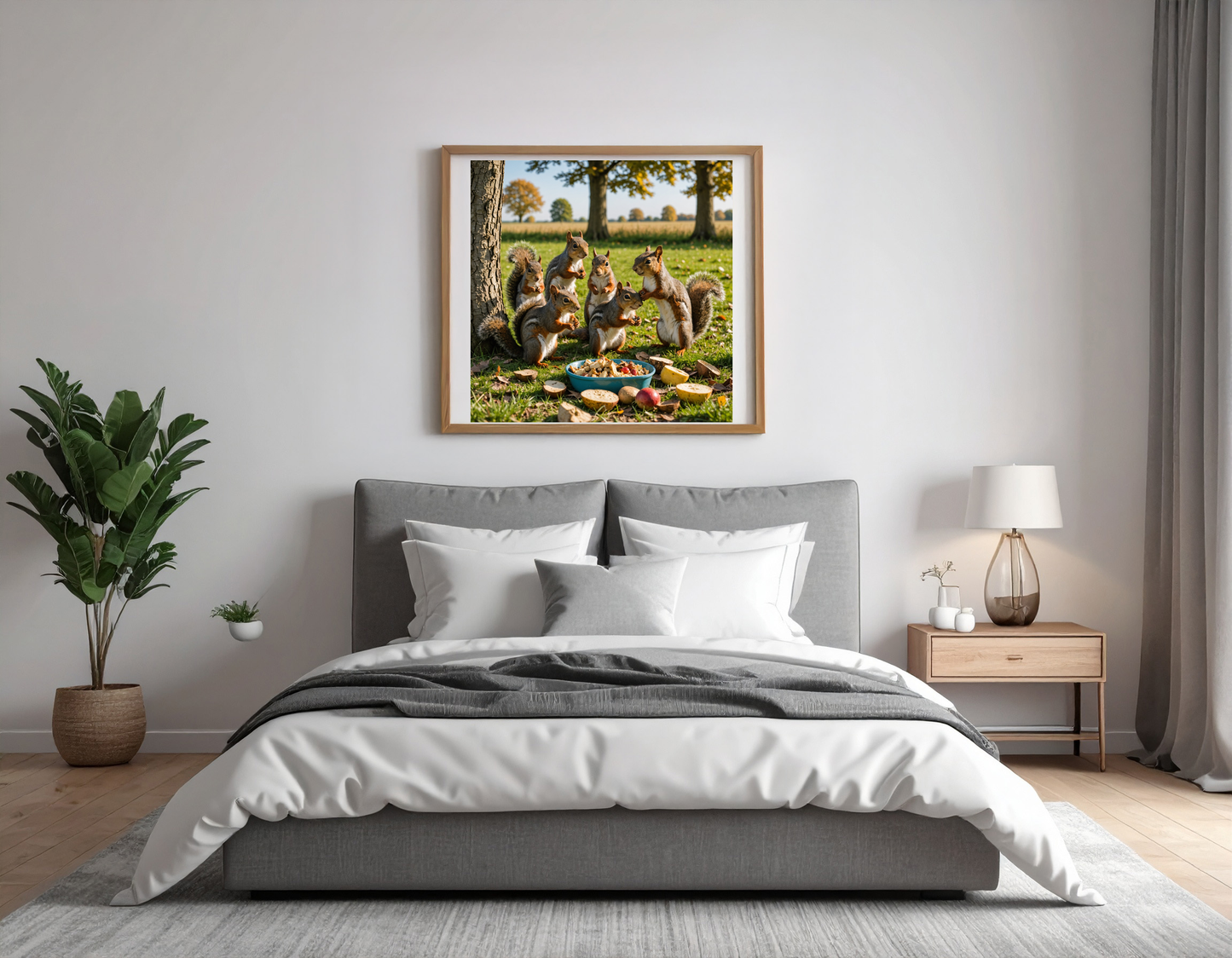 Group of Squirrels having a picknick on a dike