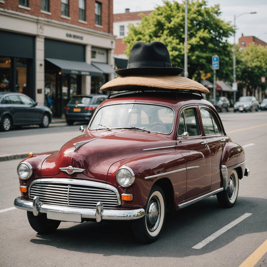 car with hat