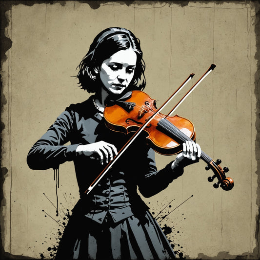 Banksy art with violin