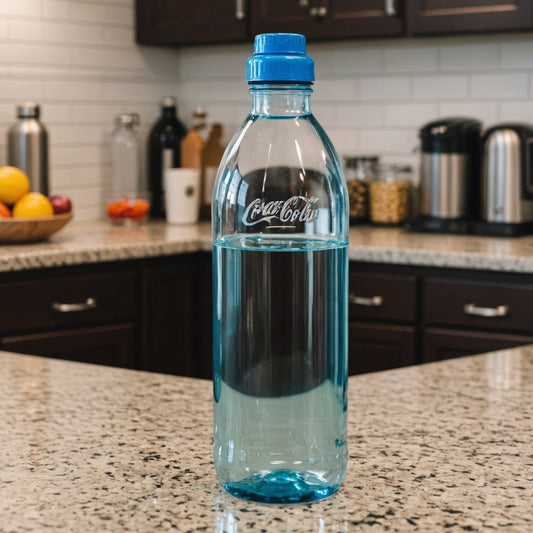 water bottle on the counter