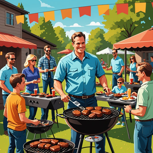 Dad at bbq party