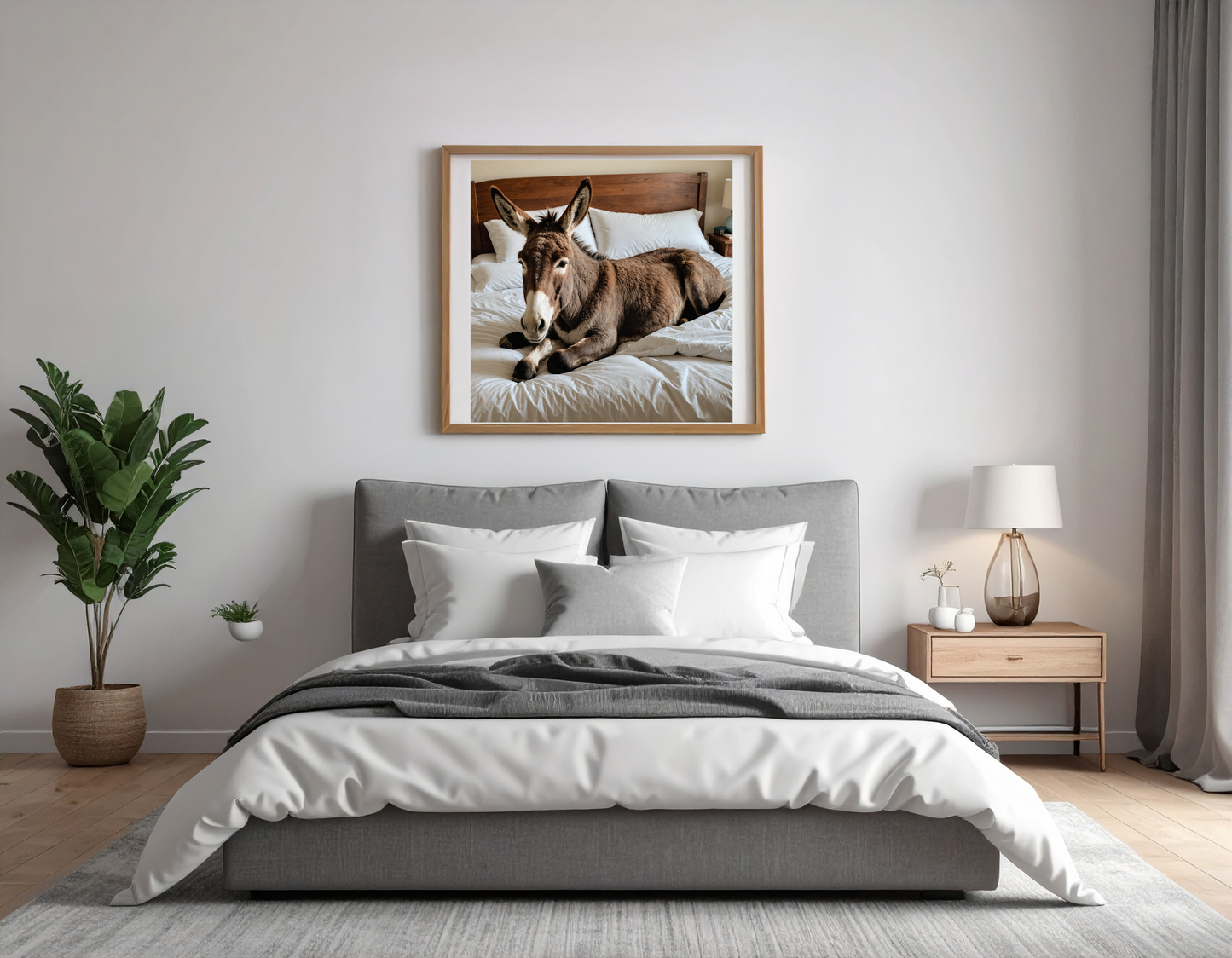 donkey in bed