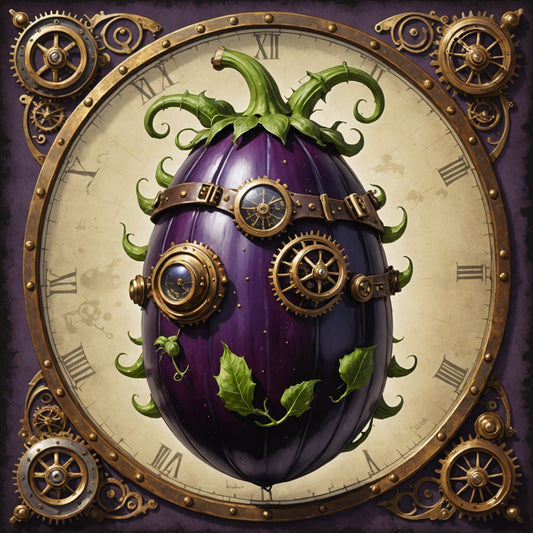 Eggplant in steam punk style