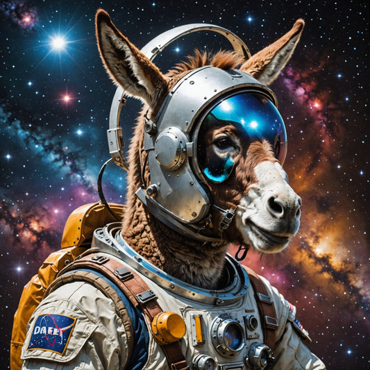 donkey with space helmet
