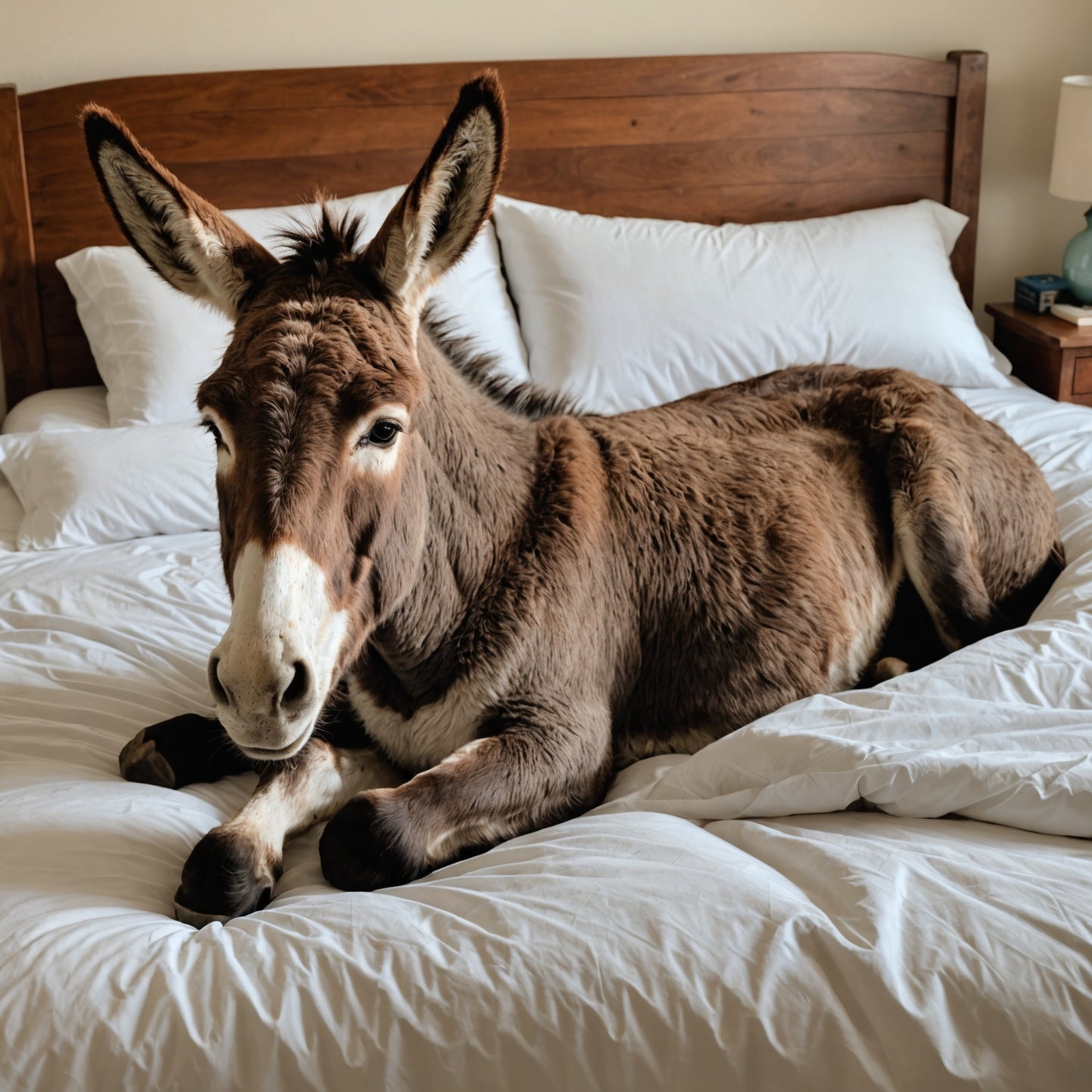 donkey in bed