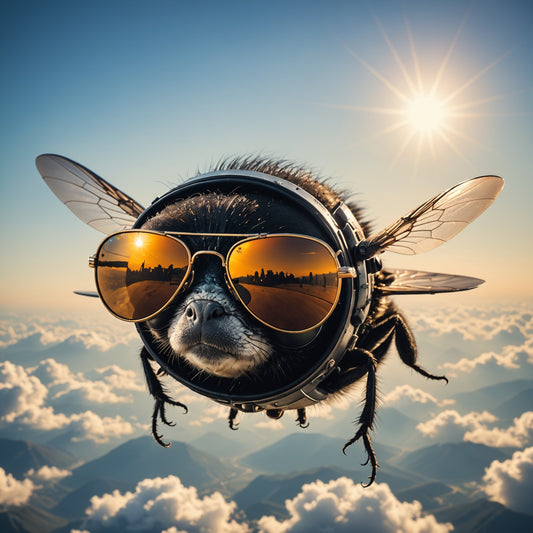 Fly with sunglasses
