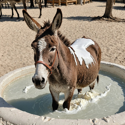 Donkey bathing in whipped creme