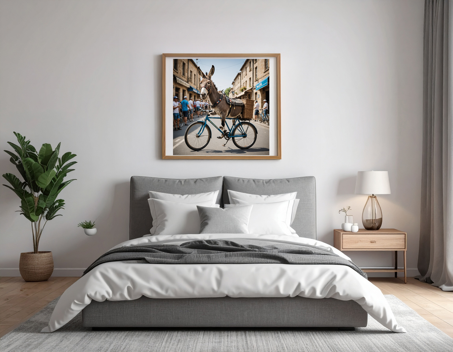 Donkey on a racing bicycle