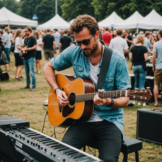 Artist playing at a big festival