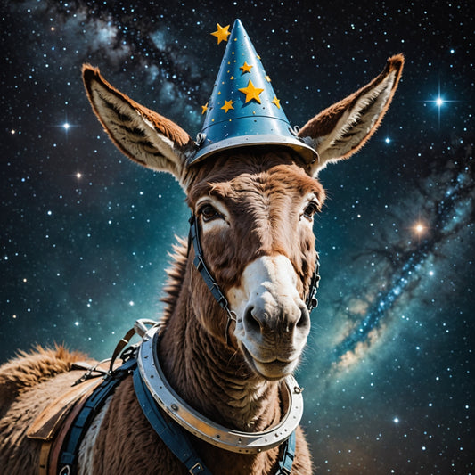 donkey with space hat