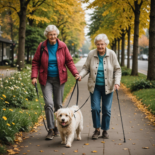 dog walking a grandma